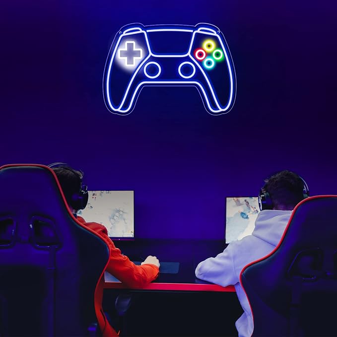Gamer Neon Sign, Gamepad Shaped LED Neon Sign
