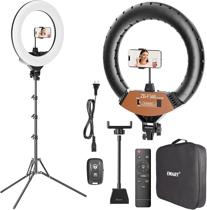EMART 18-inch Ring Light with Stand, 2800-6500K LED Photography Lighting Kit