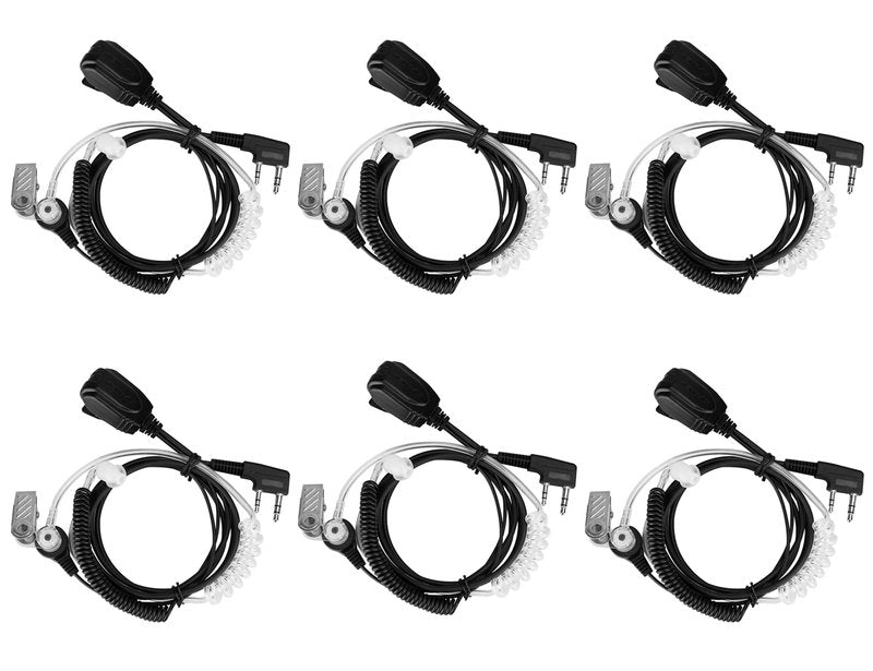 Retevis Two Way Radio Earpiece with Mic, Acoustic Tube, Coil, for RT22 RT68 RT21 H-777 RT86 RT27, Compatible with Baofeng UV-5R, Arcshell, Kenwood, Pxton Two Way Radio, Walkie Talkie Headset(6 Pack)