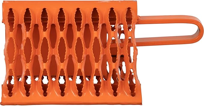 Buyers Products WC091061 Orange Powder Coated Galvanized Serrated Wheel Chock with Built-in Handle, 9 x 10 x 6 Inch, Extra Grip for Off-Road, Ice & Snow Conditions; Stable Tire & Trailer Chock