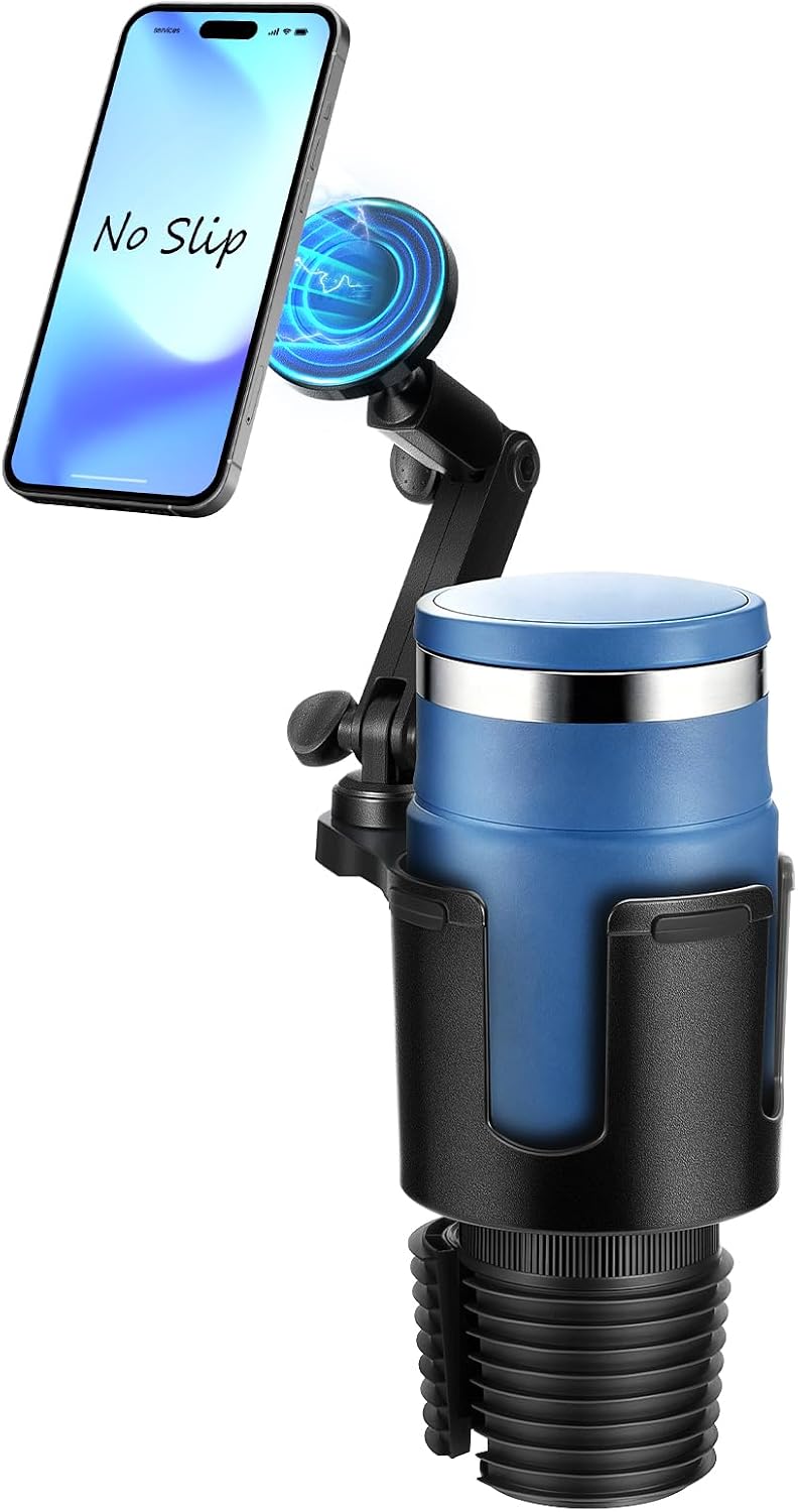 Magnetic Car Cup Holder Phone Holder, 2-In-1 Cup Holder Extender for Car