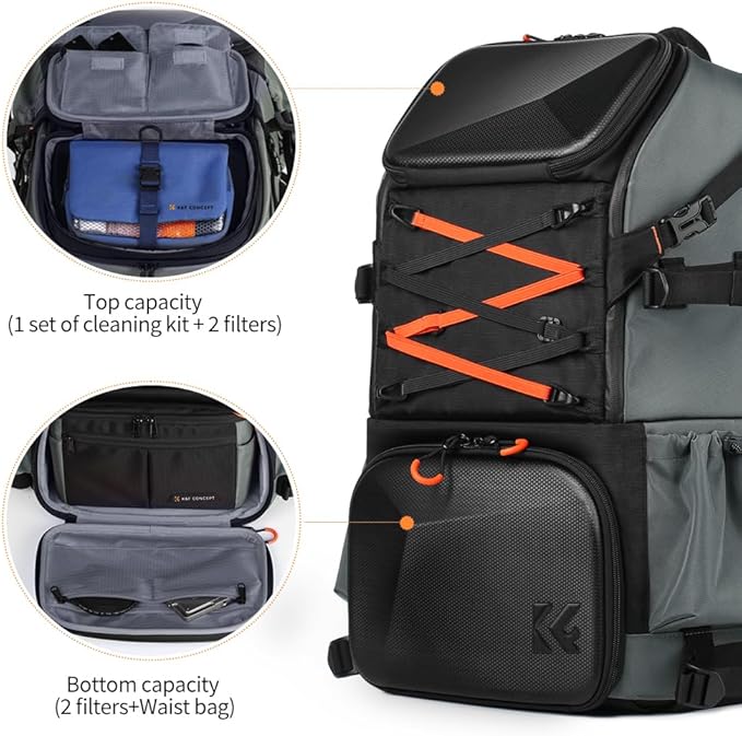 K&F CONCEPT Camera Bag EVA Waterproof 2 in 1Camera Backpack Shoulder Bag 32L