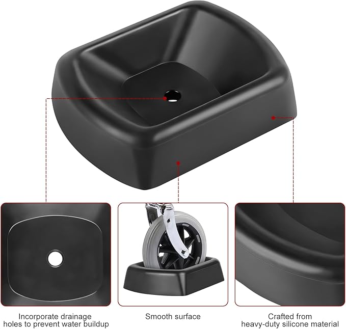 Jack Wheel Chock, Trailer Wheel Chock Rubber Jack Caster Wheel Dock, 6" Single RV Jack Block Stabilizer Wheel Stopper for RV Boat Caravans and Trailers