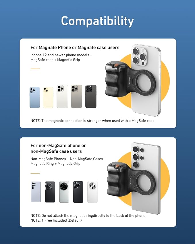 TELESIN Fun Shot Magnetic Phone Camera DSLR Style Shutter Grip