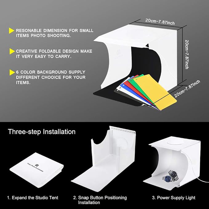 Mini Photo Studio Tent Jewelry Light Box Kit, SENLIXIN Portable Foldable Small