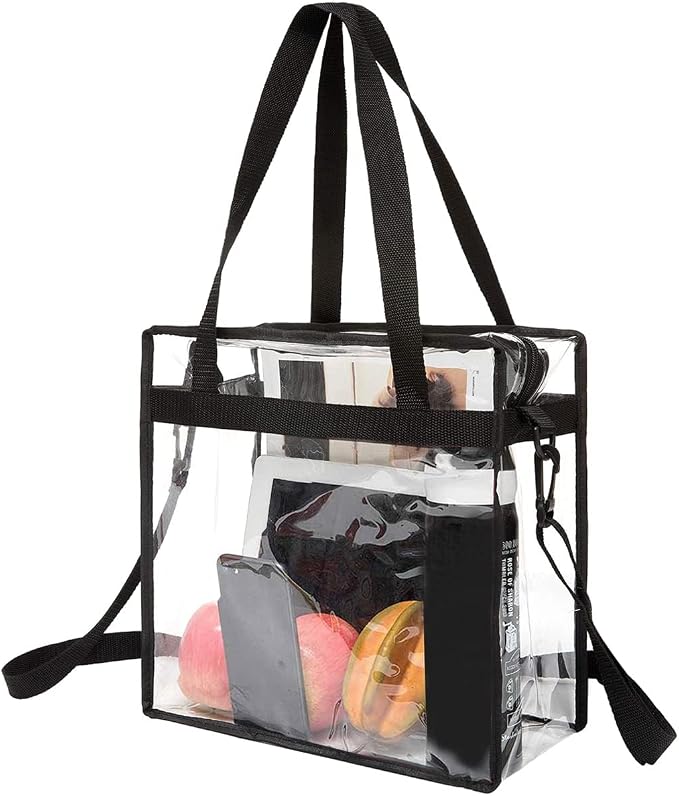 BAGAIL Clear Bags 12x6x12 Stadium Approved Clear Tote Bag