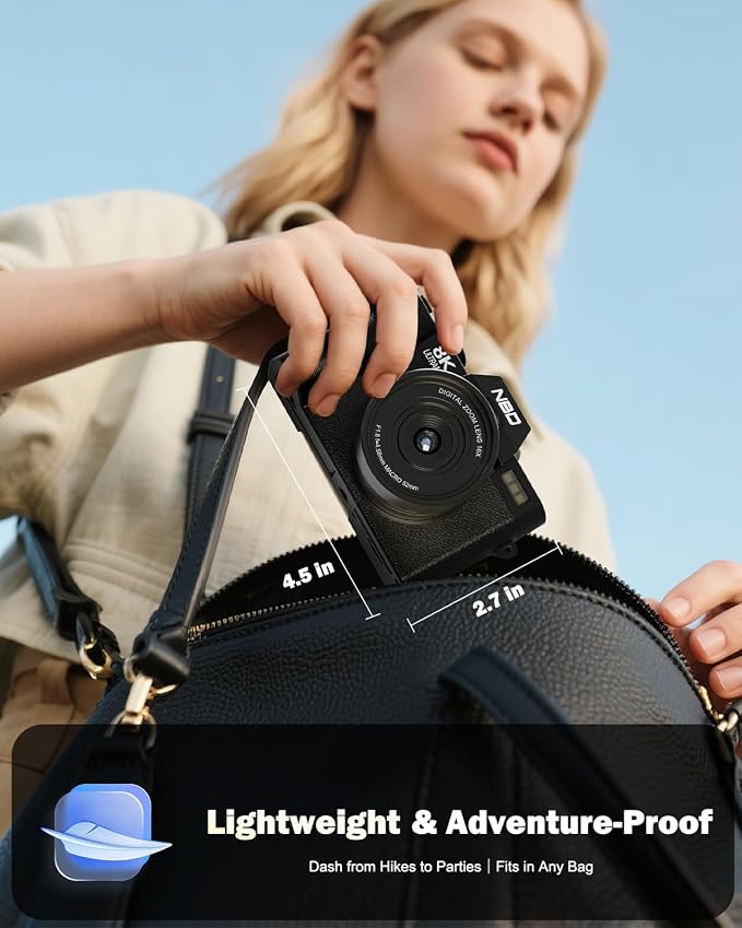 NBD 8K Digital Cameras for Photography, 64MP Camara Fotograficas, Travel