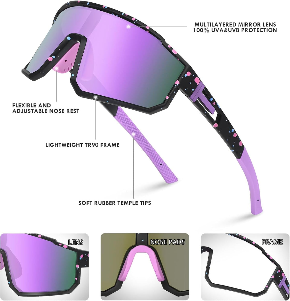 Skiennix Youth Baseball Sunglasses - Polarized UV400 Protection for Kids | Perfect for Softball & Cycling