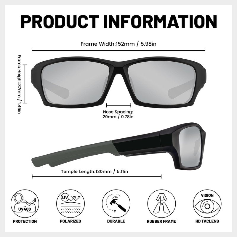 RSQQAV Polarized Sports Sunglasses for Men Women,Driving Fishing Cycling Mountain Bike Sunglasses UV400 Protection