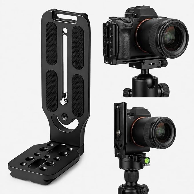 DSLR Camera L-Bracket, Vertical & Horizontal Switching Quick Release Plate