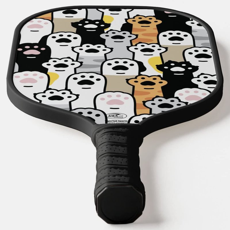TigerTail Sports Cat Paws Colorful Design Pickleball Paddle, USA Pickleball Approved, Black Trim