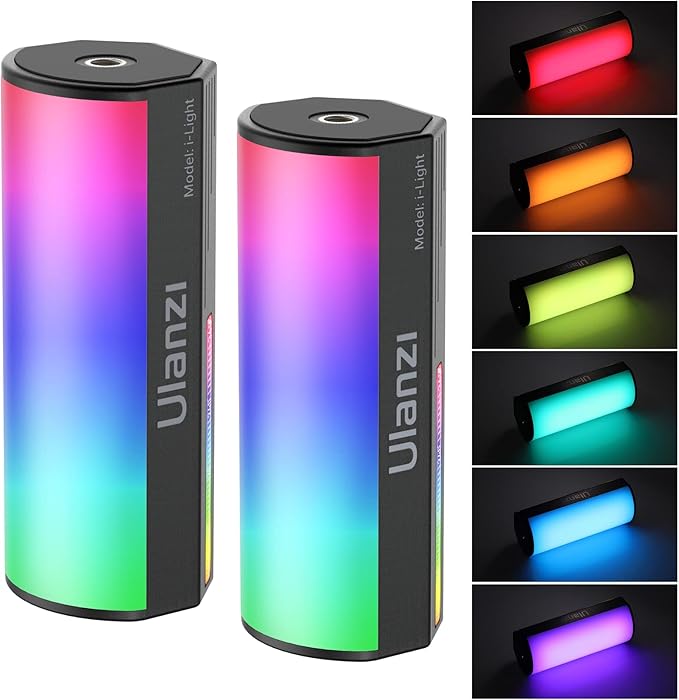 ULANZI 2 Pack Handheld Light Wand, 360° RGB LED Video Light