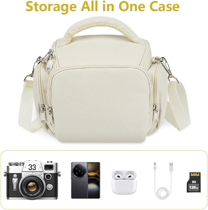 Ainiv DSLR Camera Bag, Waterproof Anti-Shock SLR Camera Case, Large Adjustable