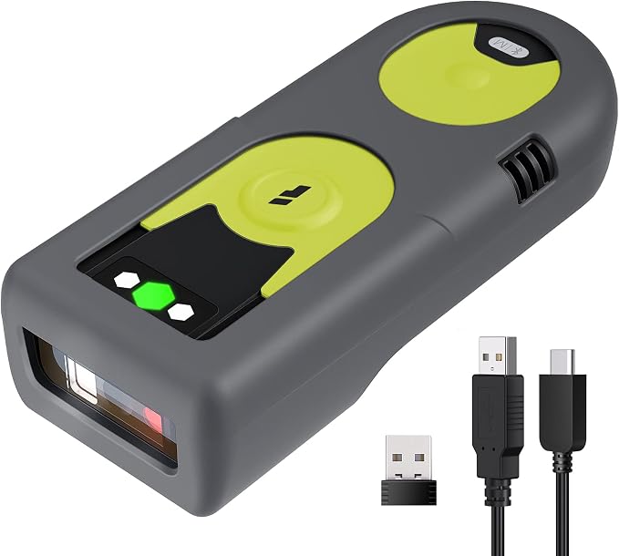 Inateck Mini 2D Barcode Scanner — Bluetooth, 2.4G & USB 3-in-1 Wireless
