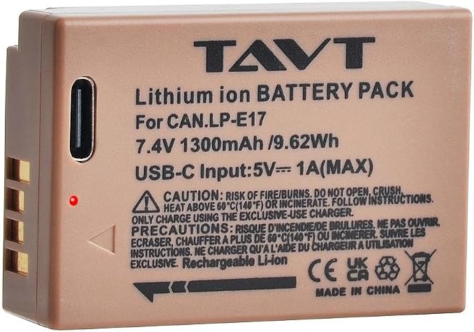 2-Pack LP-E17 Battery, USB-C R50 Battery Compatible