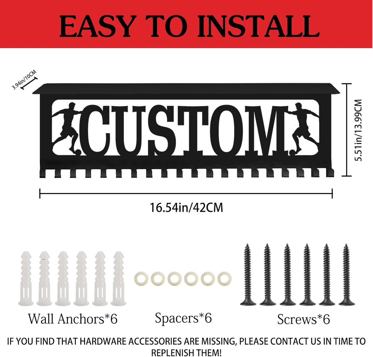 Skiennix Personalized Medal Hanger - Custom Wall Display Rack for Awards & Ribbons | Perfect Gift for Athletes
