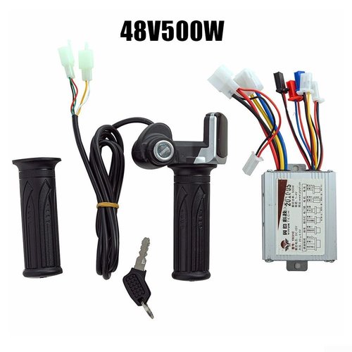 Electric Motor Controller Set, Motor Brushed Speed Controller Electric Tricycle Throttle Grip And Brushed Controller For Electric Scooter E Bike (48V500W)