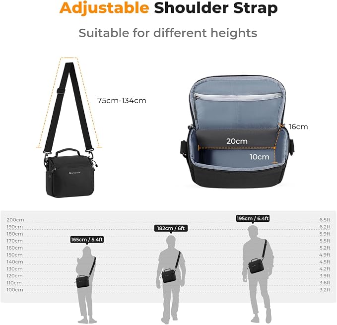 K&F CONCEPT Camera Sling Bag Small Crossbody Camera Case DSLR/SLR/Cute Compact