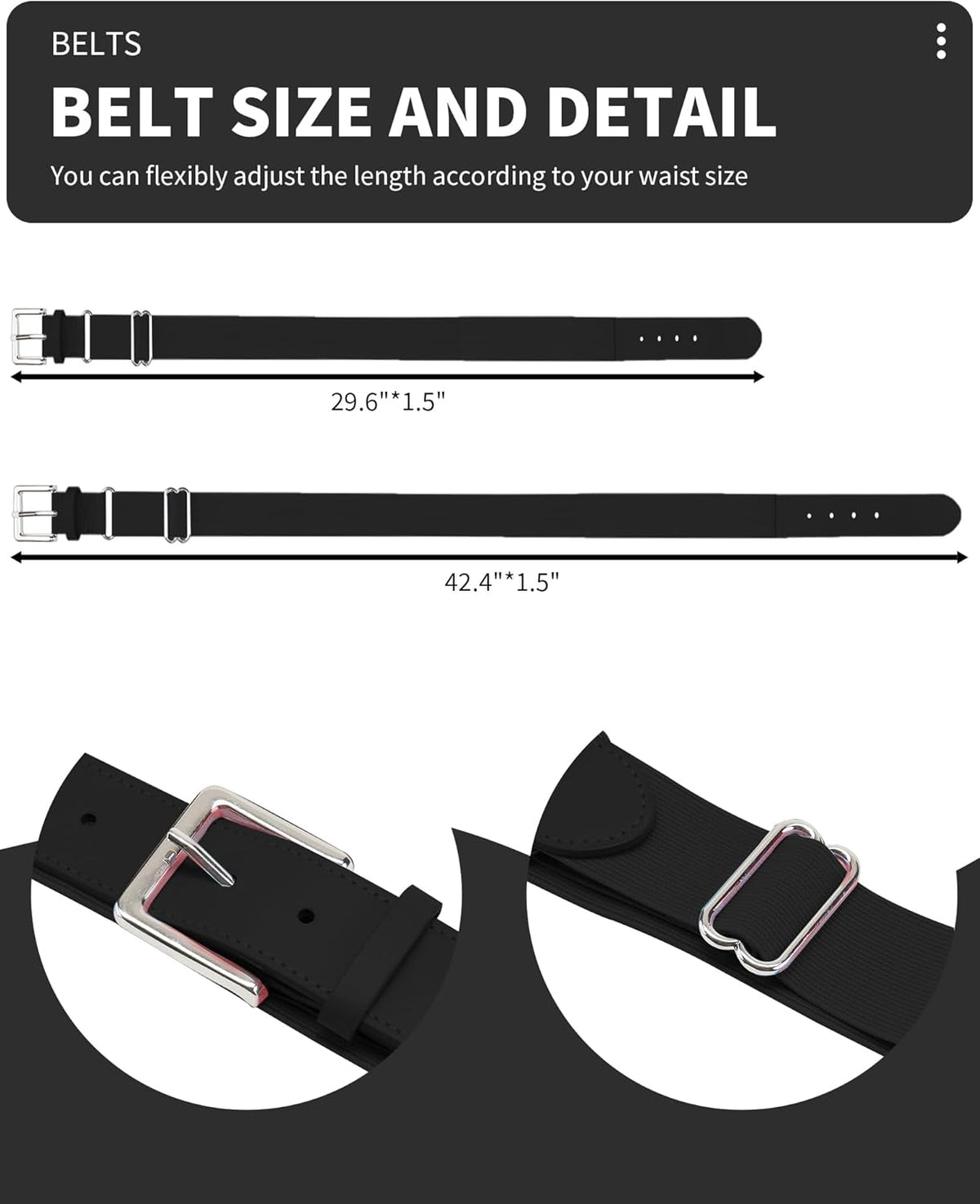 QBK Toddler Baseball Socks & Belt Combo Set - Youth Softball Tee Ball Gear for Boys & Girls (1 Pair of Socks & 1 Belt)