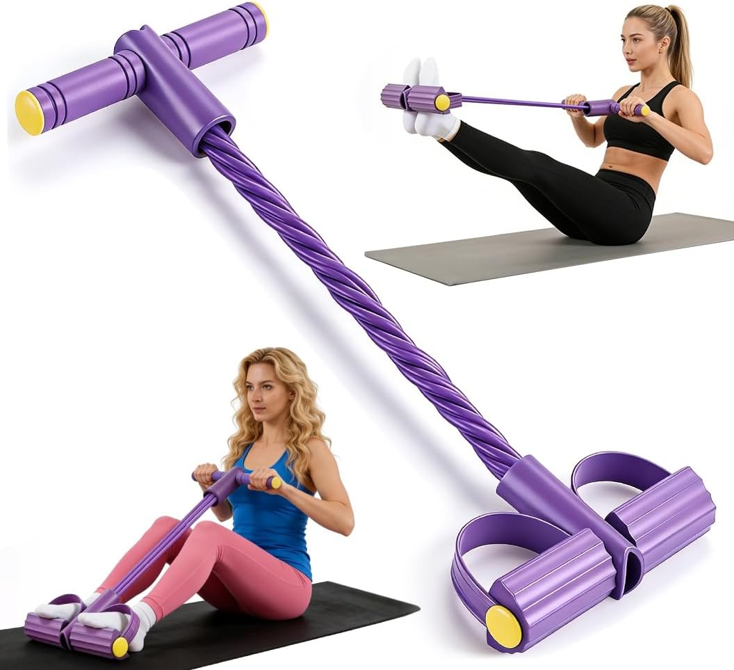 Pedal Resistance Bands - Durable 6-Tube Elastic Fitness Bands for Abdomen, Waist, Arms & Legs