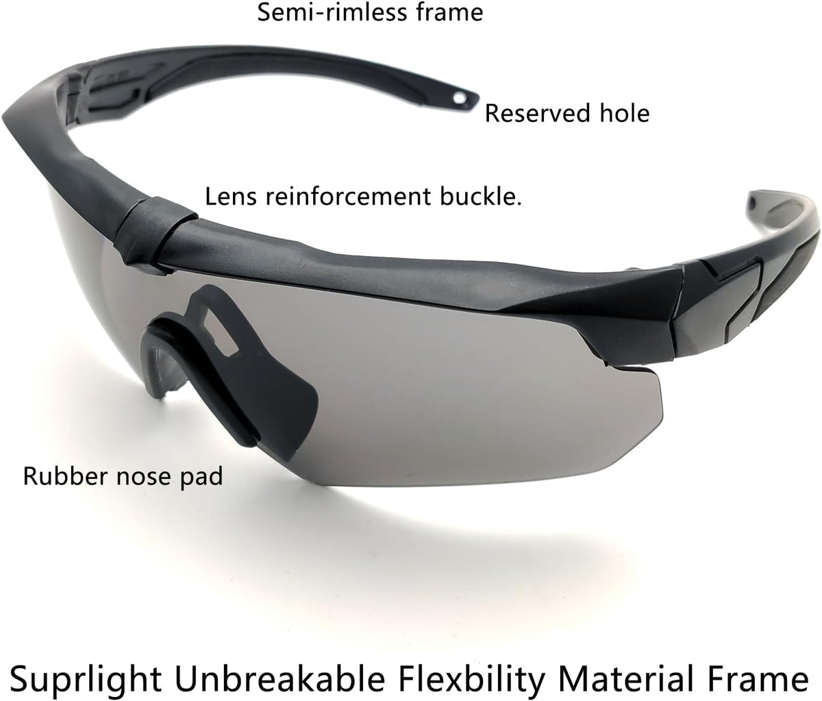 Skiennix Tactical Eyewear - Unisex Shooting Glasses with 3 Interchangeable Lenses | Airsoft Goggles