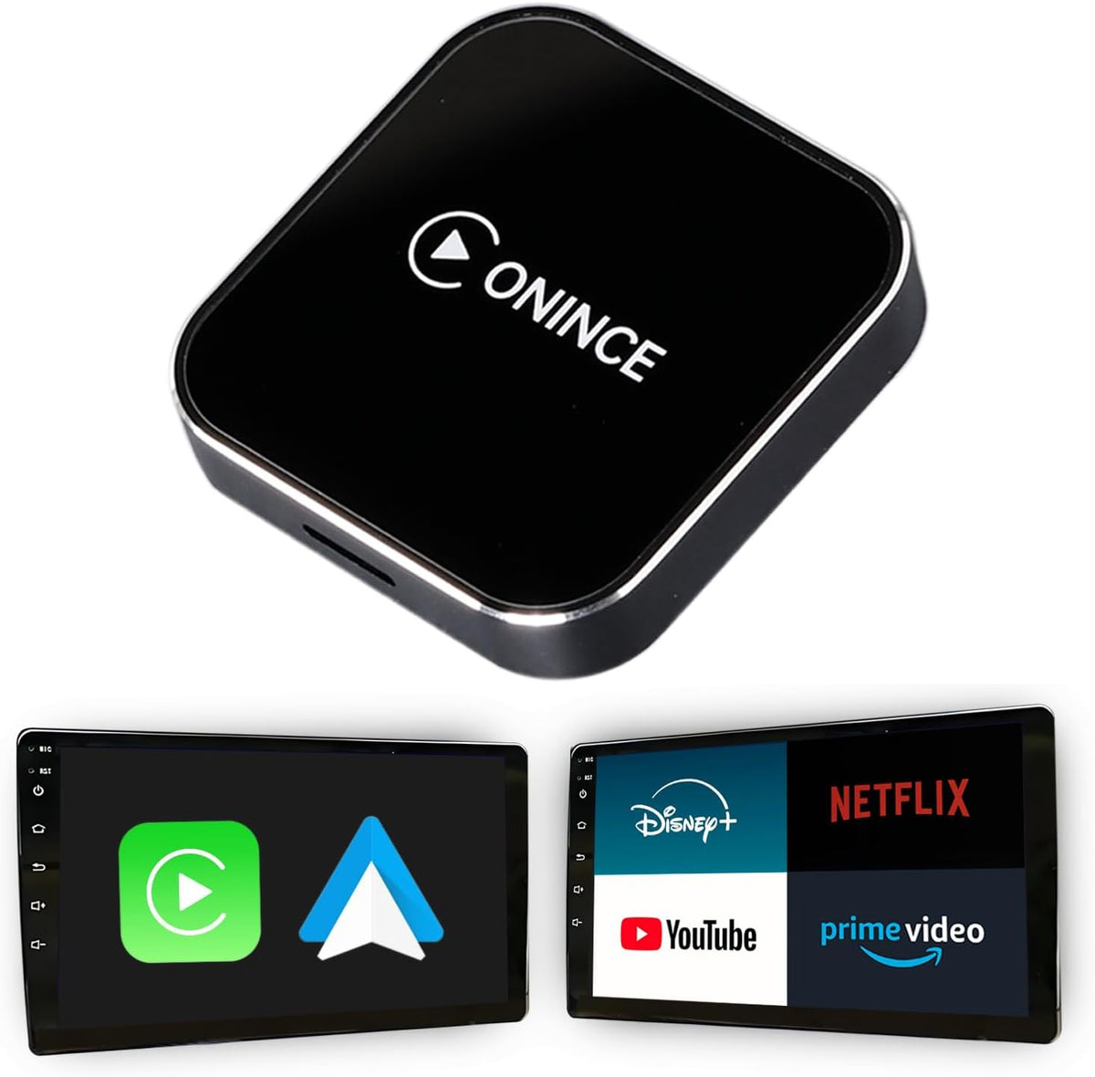 CarPlay AI Box 2025 Upgrade – Magic Box 3.0 with Wireless CarPlay & Android Auto, Bult-in Netflix, YouTube, Disney+, Prime Video | 5.8GHz WiFi, Auto Connect | for OEM Wired CarPlay Cars & Motorcycles