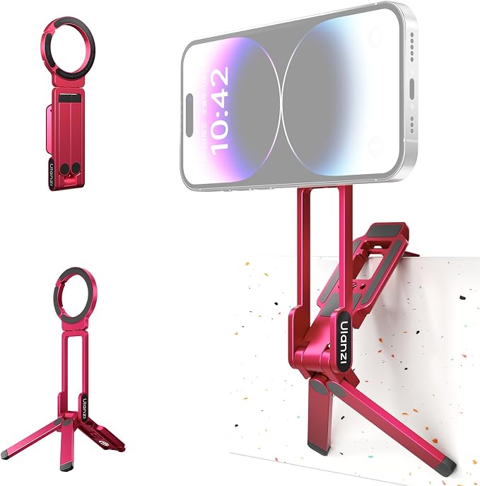 ULANZI Magnetic Phone Tripod for iPhone, MA38 Portable Phone Holder Mini Tripod