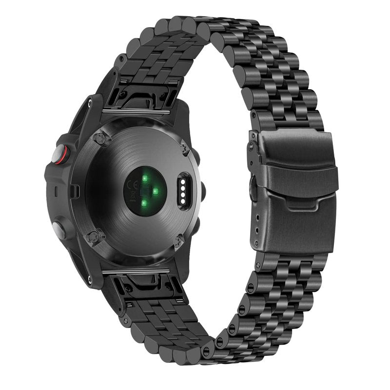 YISIWERA Tapered Stainless Steel Watch Band 26mm Compatible for Fenix 6X 5X Plus Screw Fix Strap Compatible for Garmin Fenix 6X Pro/3/3 HR/Descent Mk1
