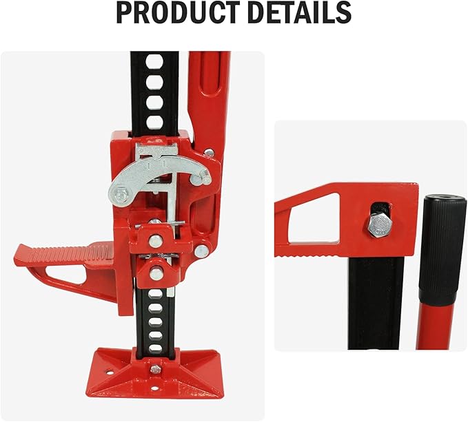 GarveeTech 3 T Farm Jack, 60 in Utility Farm Jack, 6600 LBS Capacity Ratcheting Off Road Utility Jack, Heavy-Duty Farm Jacks Foratv, Utv, SUV, Tractor, Truck, Universal Jack
