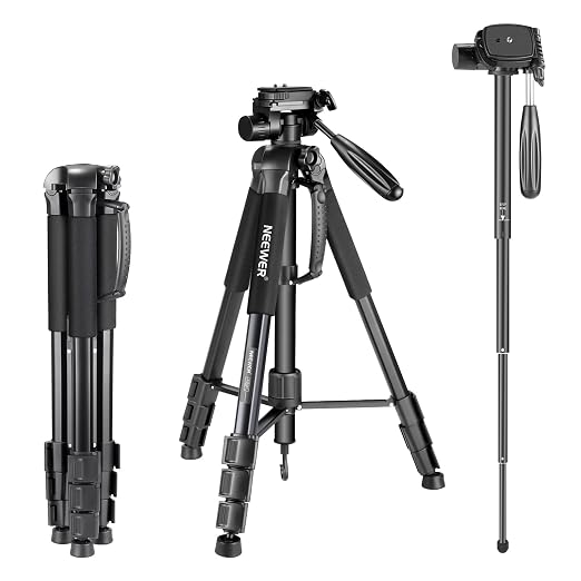 NEEWER Portable Aluminum Alloy Camera 2 in 1 Tripod Monopod Max. 70"/177cm