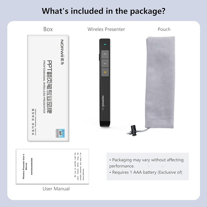 Norwii N26 Wireless Presentation Clicker, Presentation Remote, PowerPoint