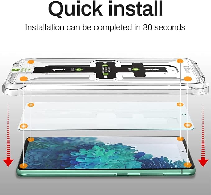 Dexnor [2+2 Pack Samsung Galaxy S20FE Screen Protector, 9H Tempered Glass + 2