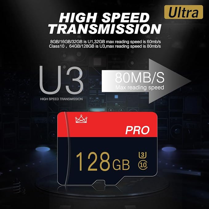 2 Pack Micro Memory Card 128GB Class 10