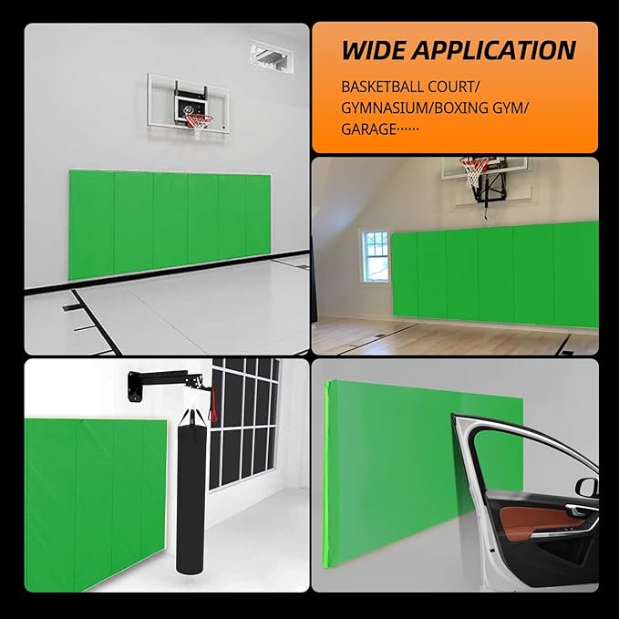 PROGOAL Gym Wall Paddings Basketball Court Wall Protection Pad - 2”Thick Foam Wall Mat Durable Protector for Wall-Mounted Basketball Hoops Garage Taekwondo（60" Lx20 W）
