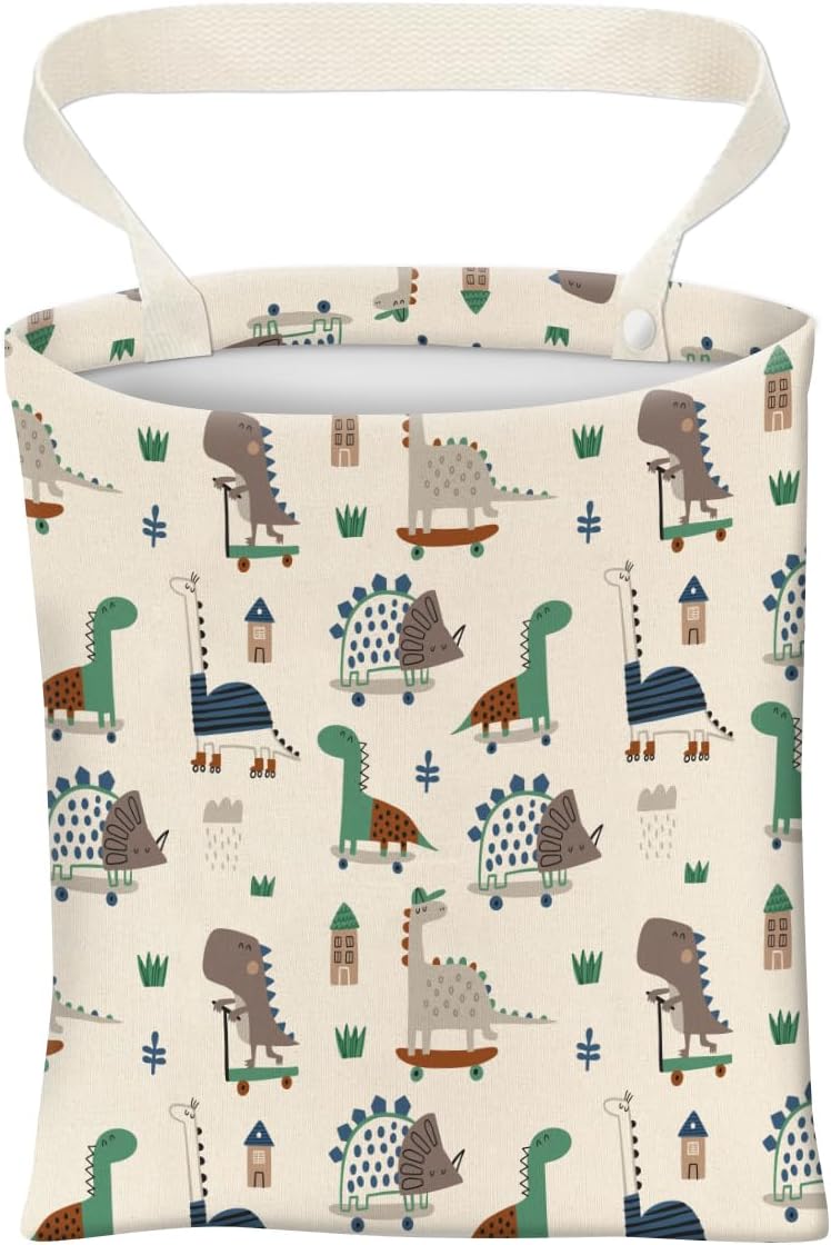 Car Trash Can, Cute Car Trash Bag, Hanging Car Organizer and Storage Bag, Trash Bin for Car Accessories, Vehicle, Travelling, Camping Cute Dinosaur