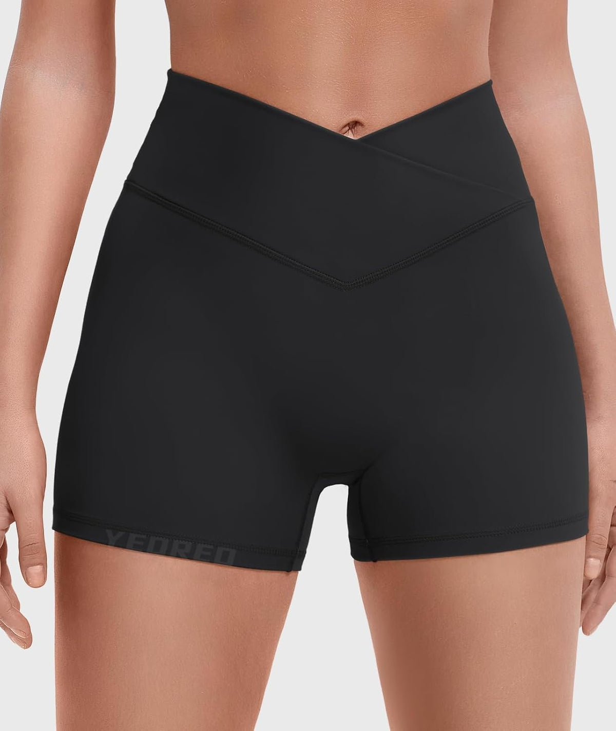 YEOREO Women's High Waisted Gym Workout Shorts - Tummy Control & Hidden Scrunch | 4.5" Booty Shorts