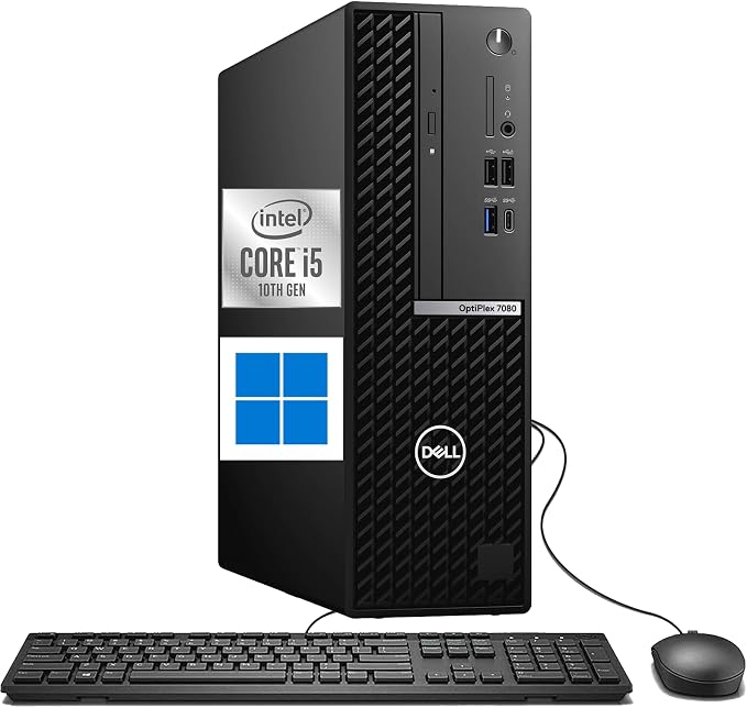 Dell Optiplex 7080 SFF Desktop Computer | Core i5-10th | 16GB DDR4 RAM | 1TB SSD Solid State | Windows 11 Pro (Renewed)