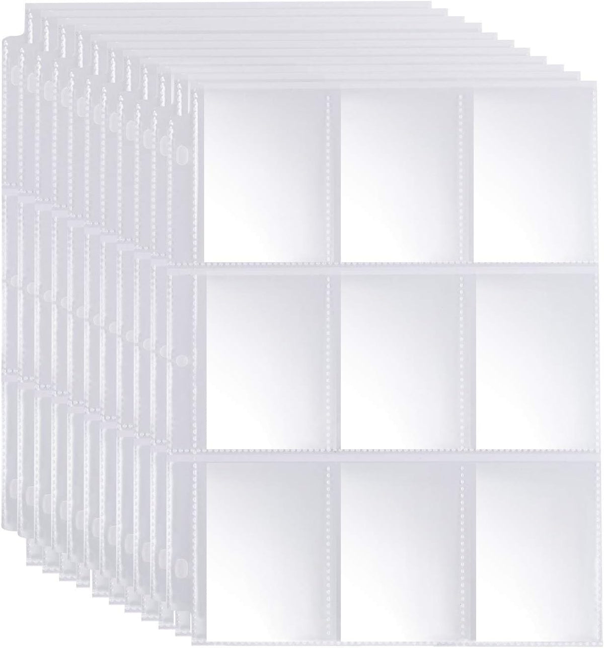 Skiennix 9 Pocket Page Protector - Premium Double-Sided Trading Card Sleeves for 3 Ring Binders