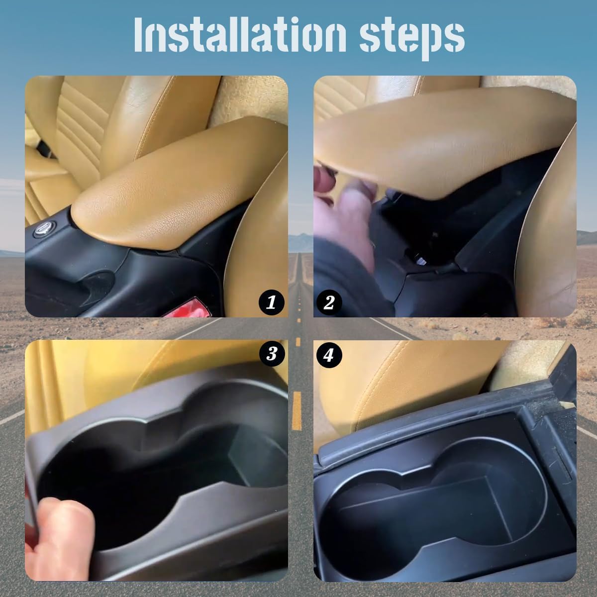 Center Console Cup Holder Insert for Porsche 911 996 & for Boxster 986 1997‑2004 and for Carrera 1999-2004 Accessories,Replacement Car Armrest Storage Box Drink Beverage Organizer