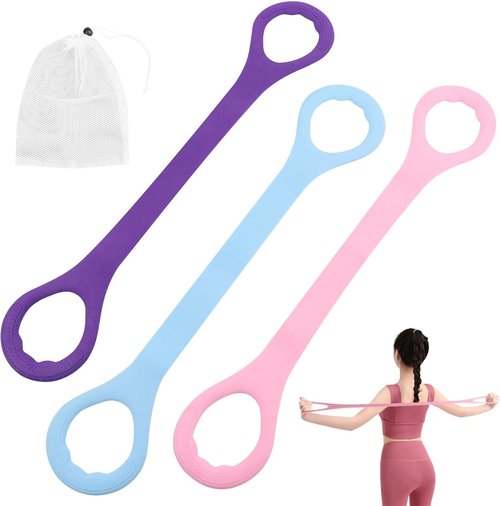 Figure 8 Fitness Resistance Bands - 3-Piece Set for Arm, Back & Shoulder Workouts | Elastic Exercise Ropes