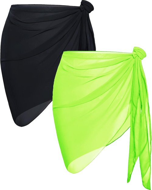 CHICGAL Women’s Beach Sarong Wrap Skirt - Sheer Bikini Cover-Up for Swimwear | 2 Pieces