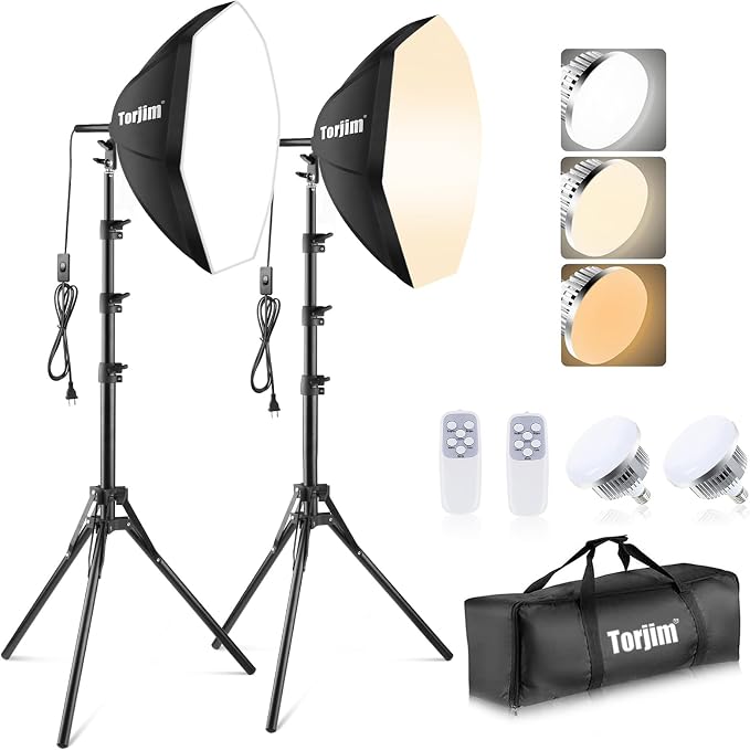 Torjim Softbox Photography Lighting Kit, Studio Lights