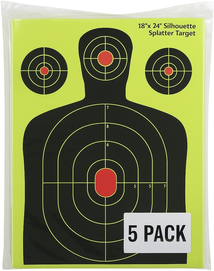 Splatter Targets 18x24 - Waterproof 5-Pack | High Visibility Reactive Paper for Rifles, Pistols & Shotguns