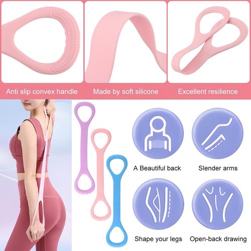 Figure 8 Resistance Band - Elastic Exercise Loop for Arm, Back & Chest Workouts | Ideal for Yoga & Pilates