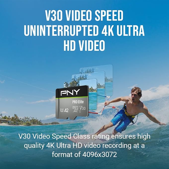 PNY P-SDU256V32100PRO-GE 256GB PRO Elite Class 10 U3 V30 microSDXC Flash Memory