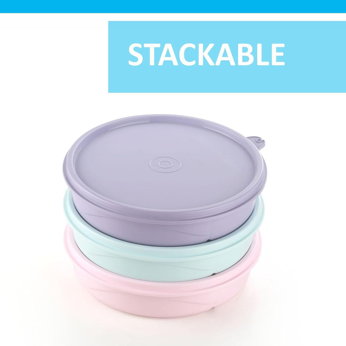 Snack Containers 3-Pack – 3-Compartment Round Snack Containers for Kids and Adults – Stackable Food Storage Containers with Lids – BPA-Free Dishwasher-Safe Snack Boxes for Kids Single Serving