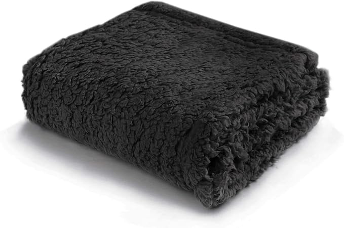Pet Blankets for Couch Sofa Bed Dog Blankets Reversible Cat Blanket Soft Furniture Protector Cover for Small Medium Large Dogs Cats, Black, 16 x 24 inches