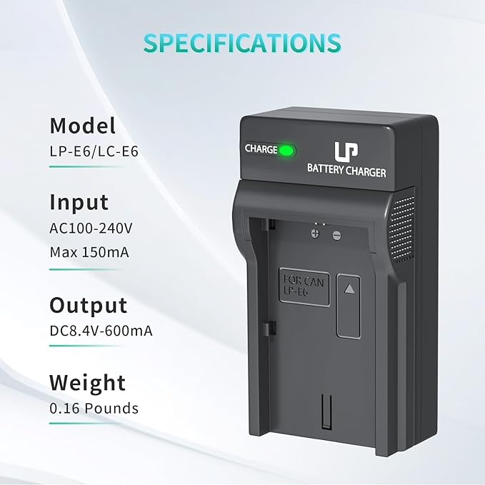 LP LP-E6 LP E6N Battery Charger, Charger Compatible