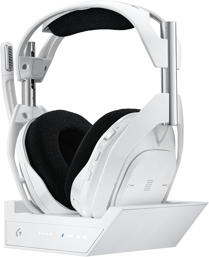 Logitech G Astro A50 X Multi-Platform Wireless Gaming Headset - White | For PS5, Xbox, PC, Switch - PLAYSYNC Video & Audio Switcher, HDMI 2.1 4K 120Hz VRR, 24bit/48kHz, <24hr Battery, 2.4GHz & BT