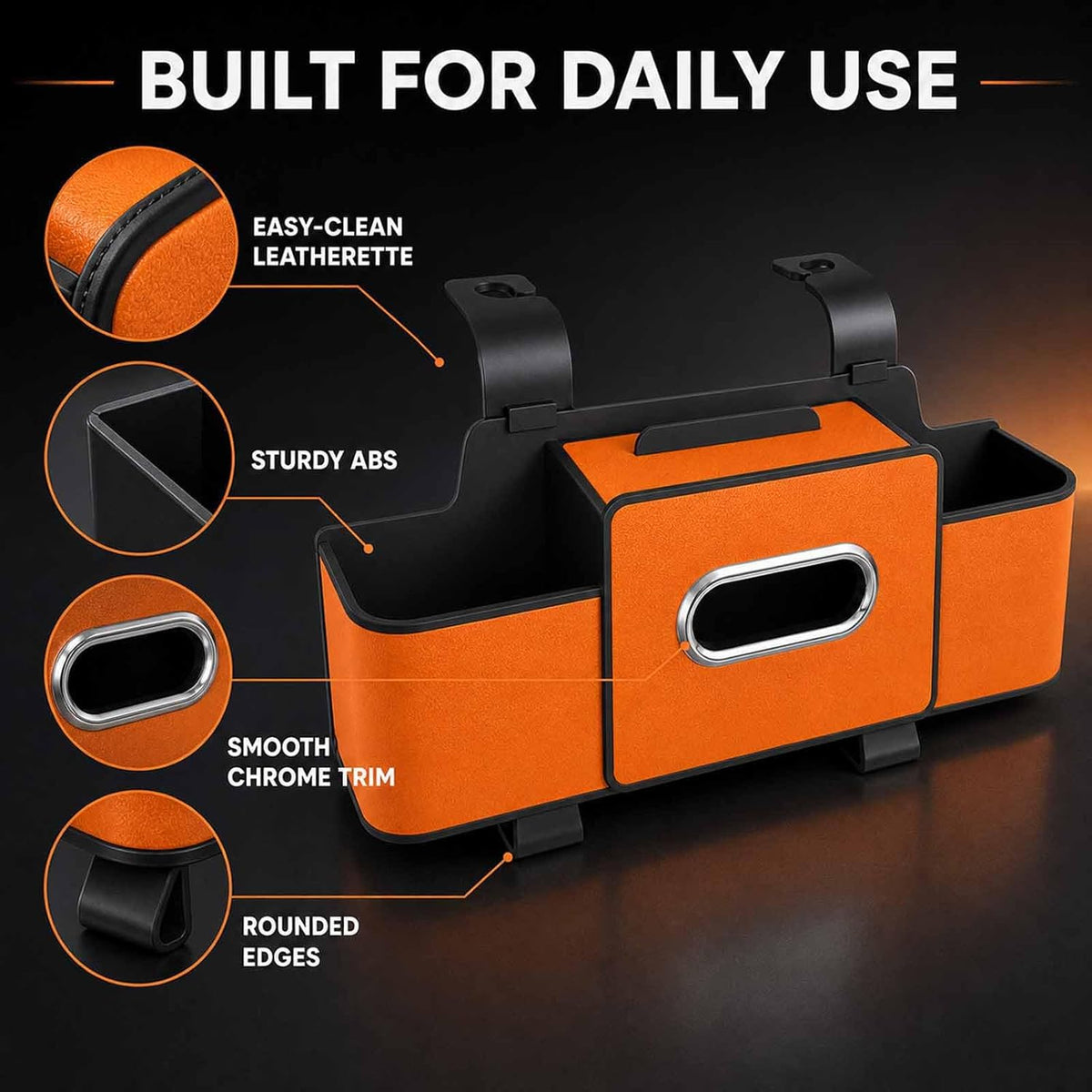Car Headrest Organizer for Ram 3500, Tissue Cup Holder